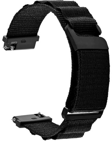 WOCCI 20mm Nylon Uhrenarmband, Verstellbares Sport Armband, Schnalle Schnalle (Schwarz)