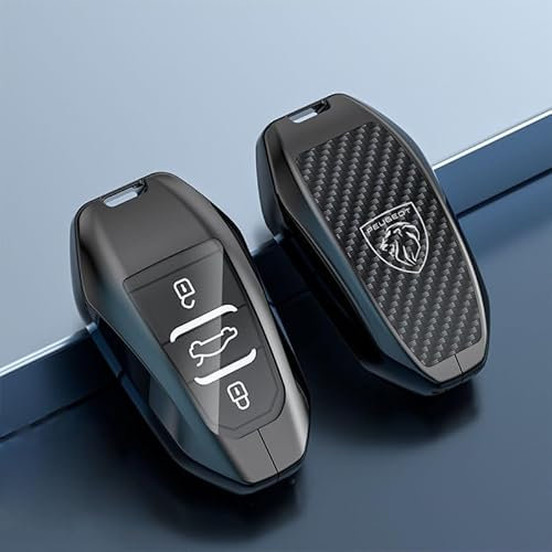 VOLBOZ Coque de Clé pour Peugeot 5008 4008 3008 2008 408 508L 301, Étui de Protection, Housse Portable, Porte-Clés Accessoires, B1