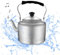 NZLTQO Tetera de aluminio con infusor, hervidor de agua caliente de aluminio, hervidor de camping para agua hirviendo, tetera con mango plegable para estufa de gas doméstica (3 L)