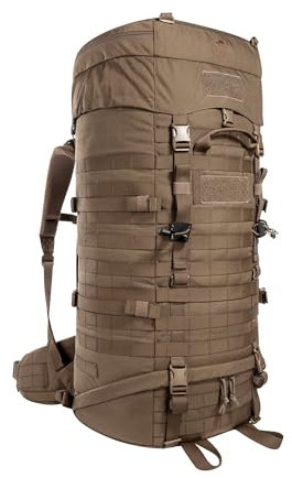 Tasmanian Tiger TT Base Pack 75 Modularer, erweiterbarer Einsatz-Rucksack 75L bis 90L Volumen, Ergonomischer Trekking-Rucksack mit Molle-System; Coyote Brown