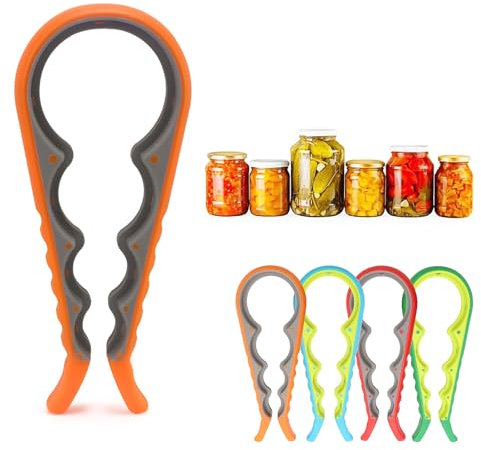 Jar Opener, Bottle Openers Ring Pull Can Opener aid for weak Hands Arthritic Hands Can Opener for The Elderly & Children (Orange)