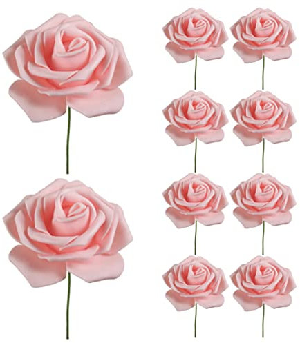 Yililay Décoration de gâteau de fête des Femmes, décoration de gâteau de Fleur de Rose Rose pour 3.8, décoration 10 pièces 7.5x20 Cm, décoration de gâteau de fête des mères
