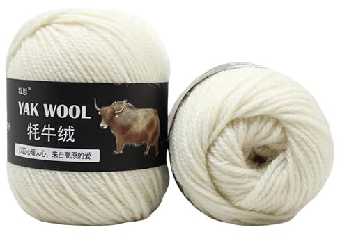 Yak-Wolle, 100 g, 3 Stück, fortschrittliche Wolle, weiche Wärme, hautfreundlich, natürlich, für Handstricken, Schals, Pullover, Mützen, Mäntel, Taschen, Socken (01)
