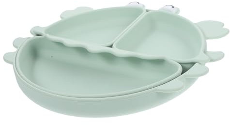 CIYODO Assiette à ventouse pour bébé adorable assiette divisée en forme de crabe pour garçons et filles bol en silicone pour bébé facile à nettoyer et stable