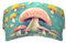 WapNo Pretty Little Mushrooms Sport-Sonnenschutz, hohl, verstellbarer Sonnenhut, atmungsaktiv, Sommer, Wandern, Outdoor, Schwarz, Schwarz , Einheitsgröße