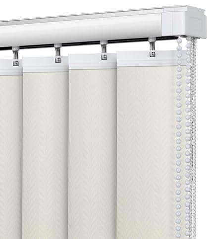 Vertical Blinds for Windows Complete Track Slats Set,Blackout Vertical Window Shades,Privacy Blinds for Patio Sliding Door,Light Yellow,Customizable,Width x Height (130cm x 260cm(51in x 102in))