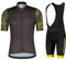 beyleaycau Herren Kurzarm Fahrradtrikot Sets Sommer Schnelltrocken Atmungsaktive Fahrradshirt und Trägershorts Maßgeschneiderte Pro-Team Fahrradausrüstung Gelb L
