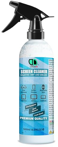 DD Teck Fresh Scent Screen Cleaner for Everyday Device Care, Cleans Glasses Smartphones Tablets Laptops HDTVs and Wearable Technology, Removes Dirt Grease and Surface Marks(500ml Spray)