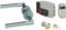 Assa Abloy Poignée de porte design Effeff Code A 492-08-12-6 & CISA 111610601, serrure électrique à appliquer, 12 V, peint gris aluminium, entrée 60, main droite, cylindre standard
