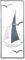 Metallbild 30x60cm Segelboot Wandbild Blau Grau Weiß Maritim Wanddeko Metalldeko Metall Deko Industrial Wandkunst Design Segler Ahoi