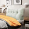 BNCKTRD Kopfende Großes Rückenkissen, Bequemes Lesekissen und Rückenteil im Bett, 2 in 1 Rückenlehne und Kopfkissen, Langes XXL Kissen für Sofa, Couch, Wand und Polster Leinen Elfenbein Weiß 140cm
