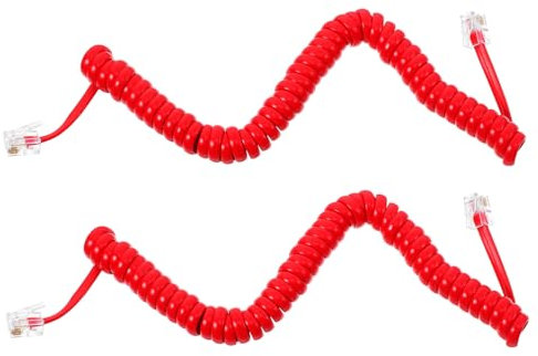WATIIFUFU 2 Pz telefonica Telefono telefoni per la Rete Fissa Domestica Cavi telefonici Cavo telefonico per Rete Fissa Accessorio telefonico Cavo telefonico Rame Rosso