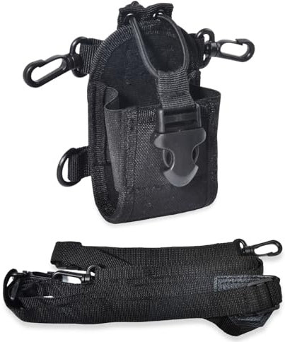 HYS Molle Radio-Halter, Walkie-Talkie-Brusttasche, Gürtel, Radio-Holster, kompatibel mit Baofeng Quansheng Motorola Yaesu Midland Zwei-Wege-Radio/GPS/Telefon, Schwarz, Basic