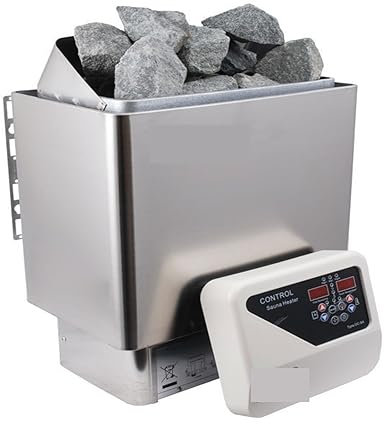 Generador de sauna Calentador de sauna montado en la pared de acero inoxidable de 4,5 kW con mando a distancia, control interno de pantalla digital Protección eficaz contra quemaduras