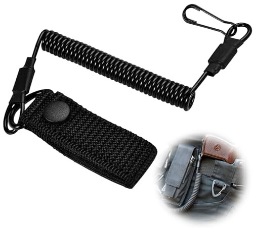 Porte-clés paracorde avec Mousqueton, Mousqueton INOX, Mousqueton Tactique, pour La Pêche, Randonnée, Chasse, L'alpinism de Longe Tactique Porte-clés en Spirale Corde
