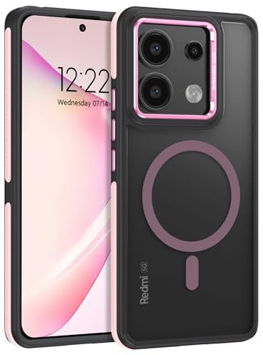 VENINGO Magnetica Cover per Xiaomi Redmi Note 13 Pro 5G Custodia Compatibile con MagSafe Cover Traslucida Protezione A 360 Gradi Custodia per Xiaomi Redmi Note 13 Pro 5G 6,67 Pollice Rosa