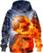 PADOLA Hoodie Kinder 3D Druck Kapuzenpullover für Jungen 5-14 Jahren Kinder Hoodie Sport Motiv Langarmshirt Lustiger Pullover Gedrucktes Sweatshirt Activewear Fußball Hoodies (L, 6 Basketball)