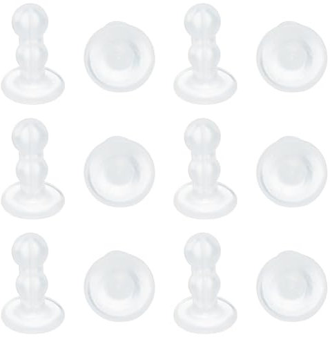Beebeecraft 200 Pieza de Tuercas de Plástico TPE para Pendientes Impenetrables Suaves Grandes Y Largas para Todo Tipo de Pendientes (Doble Bola)