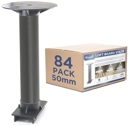 Homemate® Loft Board Stilts - Loft Attic Board Raising Kit for Extra Insulation Storage Raised Flooring Loft Spacing Legs (50mm - 84 Pack)