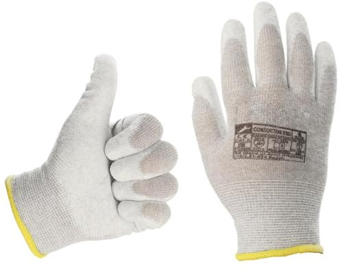 Minadax Antistatische ESD Handschuhe ALLROUNDER – 1 Paar Größe M/8 | Für GROBE Arbeiten in Elektronik, Werkstatt, KFZ, Labor & Industrie