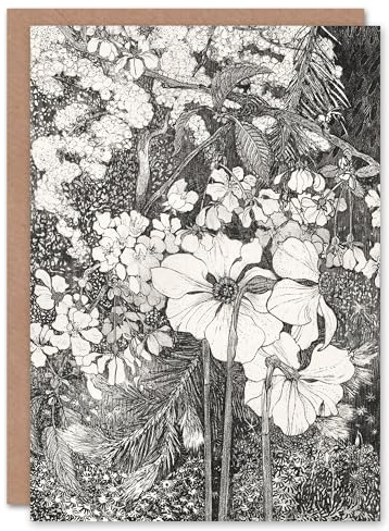 Artery8 Theo van Hoytema Art Card Spring Flowers Black and White
