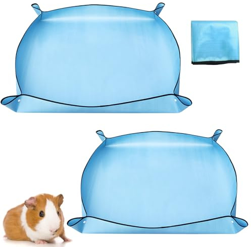 eupdd 2 Stück Blau wasserdichte Haustier-Laufgittermatte: 150 x 100cm wasserdichte Unterlage für Meerschweinchen, Kaninchen, Umtopfmatte, wasserdichte unterlage für Meerschweinchen
