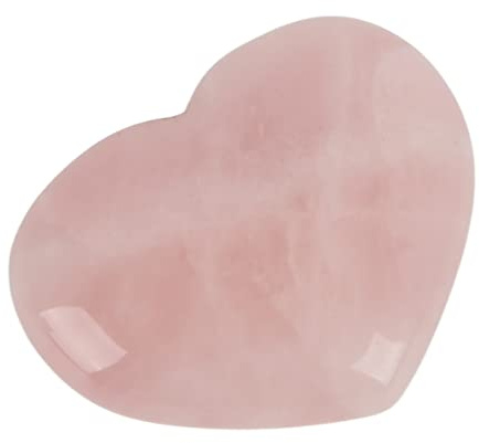 BRRNOO Cœur de Quartz Rose, Pierres de Cœur en Quartz Rose, Cadeaux de Saint-Valentin pour Femme, anxiété, Recevoir de l'énergie, Pierre de Guérison Sculptée pour Reiki, Précieuses Polies, Méditation