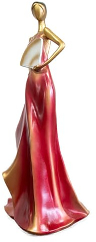 ZSDLKUTYR y Lady Statue Wine Rack, e Bottle Holder Stand, Ele Wine Di for Bar Countertop, Single Bottle Holder for Red Wine Whiskey Vodka Beer Bottles (Red)