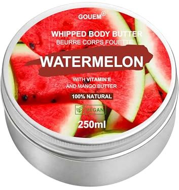 GOUEM® Whipped Body Butter 250ml – Deep Moisturising Body Cream enriched in Vitamin E (Watermelon)