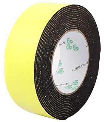 sourcingmap 45mm x 2mm Single Sided Self Adhesive Shockproof Sponge Foam Tape 5M Length for Door Window