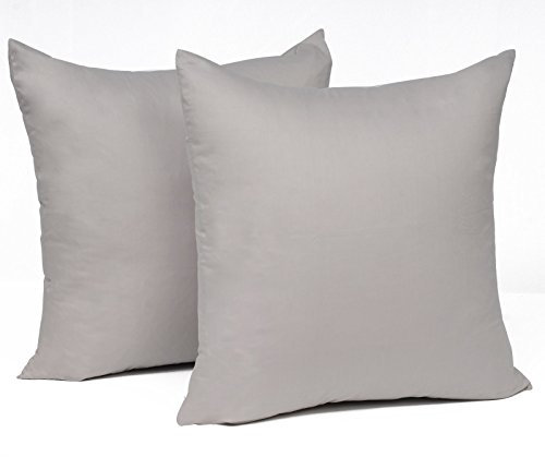 WOLTU 2er Set Kissenbezug 35x35 cm Hellgrau Baumwolle, Nur Kissenbezug - Kissenbezüge Kopfkissenbezug mit Reissverschluss,Weicher Sofakissenbezug, Doppelpack Dekokissenbezug