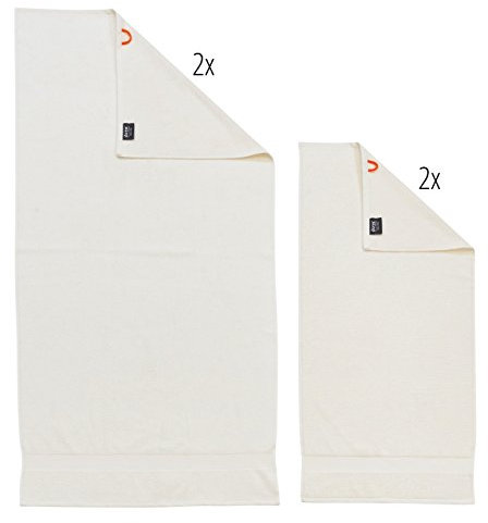 DONE Deluxe Set Handtuch, Baumwolle, Sterne Weiß, 50 x 100 x 1 cm