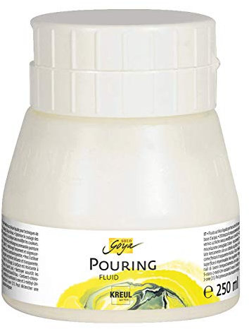 KREUL 87205 - Solo Goya Pouring Fluid, 250 ml Dose, flüssiges Acrylmedium für Gieß- und Fließtechniken, auf Wasserbasis, optimiert das Fließverhalten von Acrylfarben