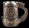 Wikinger Fantasy Bier-Krug - Drakkar bronziert | Humpen, miot Henkel, Deko-Artikel, mit Edelstahleinsatz, H 15 cm