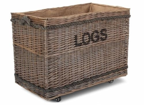 Red Hamper Jumbo Holzkorb auf Rollen, Weidengeflecht, braun, H52 x W76 x D44cm
