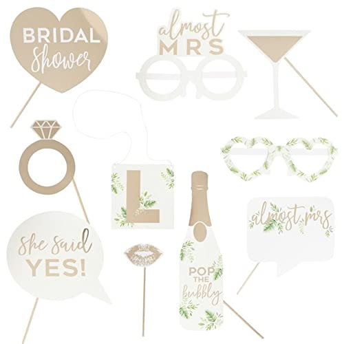 Ginger Ray Botanical Junggesellinnenabschied Gold foliert Photobooth Requisiten Hochzeit