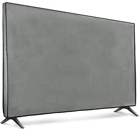 kwmobile Funda para Monitor 65 TV - Cubierta Protectora Textil para Pantalla de TV de Interior - Gris Claro