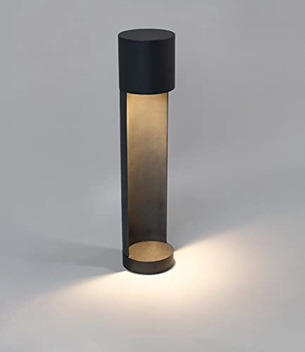 DAWALIGHT Außenleuchte Pollerleuchte Außenbeleuchtung IP65 garten beleuchtungen aussen led 6W 3000K Warmweiß Wegeleuchten Sockellampe Gartenlampe zum Einfahrt und Terrassen, Aluminium Schwarz