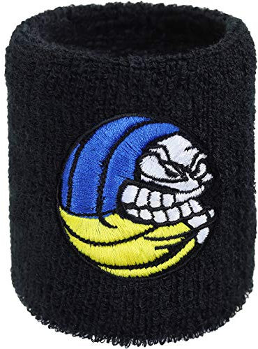 Schweissband mit Volleyball Stickerei Bestickt & Absorbierendes Frottee Designer Schweißband | Wristband Beachvolleyball Geschenk für Volleyballspieler Schweiß-Armband