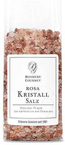 Boomers Gourmet - Natur Rosa Kristallsalz aus der Region Punjab Pakistan, grobes Salz (bekannt als Himalaya Salz grob) Steinsalz grob, Naturbelassen - Refill - 400 g