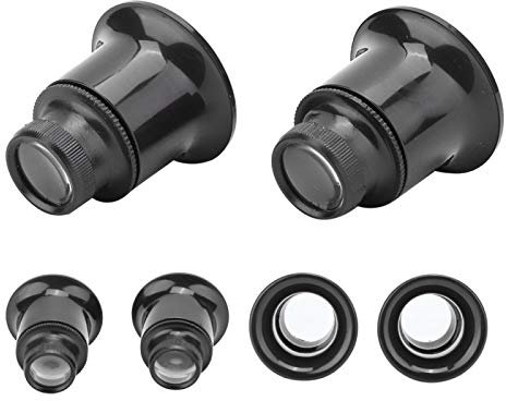 2 Stück Uhr Reparaturlupe, Lupenbrille Monokular Lupen für Uhr Reparatur, 20X Uhr Lupe Juwelierauge Lupen Uhrmacherlupe Feinmechanikerlupe Uhrmacher Auge Okular, Aluminiumlegierung Lupe für Hobby Uhr