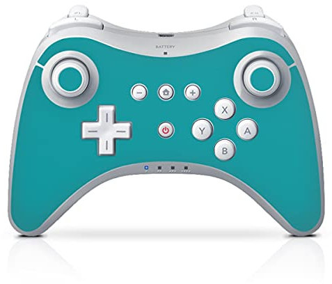 Skin kompatibel mit Nintendo Wii U Pro Controller Folie Sticker türkis Farbe einfarbig