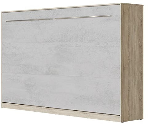 SMARTBett Schrankbett Standard 90x200 120x200 140x200 160x200 Bettschrank Wandbett Eiche Sonoma/Beton 120 Horizontal