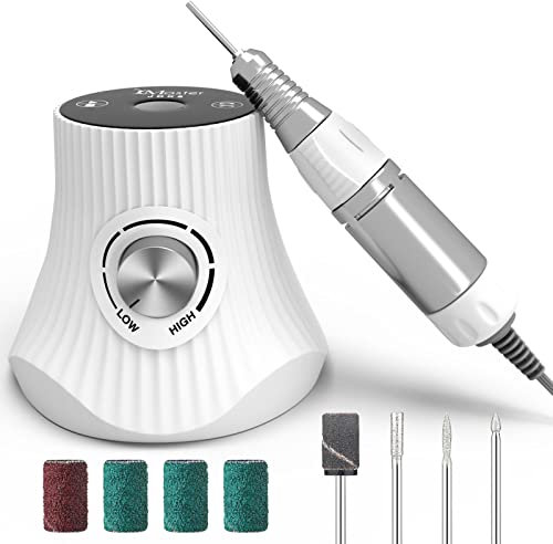 Nail Drill, JCMASTER® PowerPro+ E File Kit for Beginner, 30,000 RPM, 4 Bits, Professional Electric Nail Files for Nail Gel Cuticle, LED Display Touch Manicure Pedicure Set for Home Nail Salon Gift