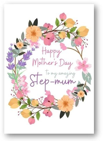 Second Ave Blumenkranz Step Mum Happy Mother's Day Karte für Stiefmama Mama