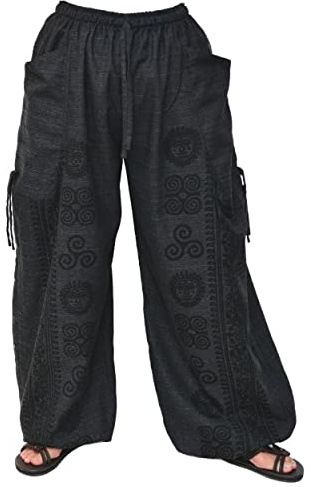 Siamrose Casual Yoga Harem Pants Men Women Baggy Lounge Trousers, 2 Pockets Adjustable Length Gray