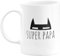 quotedazur Mug Super Papa - Humour Tasse Papa Cafe Cadeau Rigolo Original Humoristique Fun à Message Pour Homme - Idée Cadeau Fêtes Des Pères Noel Blanc Céramique