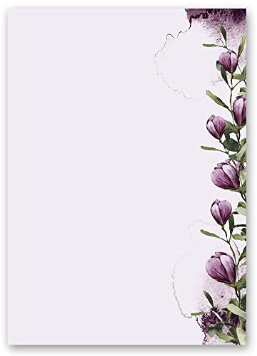 100 Blatt Briefpapier Blumen & Blüten KROKUSSE - DIN A6 Format - Paper-Media
