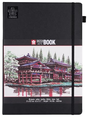 Sakura 94140005 Skizzenbuch, cremeweiß, 80 Blatt, Weiße Seiten, 21 x 29,7 cm, stück
