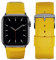 Eternel - Correa compatible Apple Watch Holi Amarillo 38/40/41 mm adaptadores gris espacial hecho a mano en Francia - Compatible con todos los Apple Watch